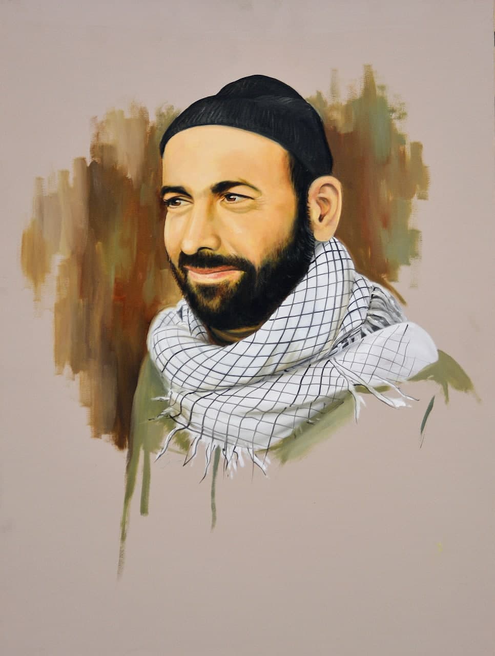 نقاشی چهره شهید غلامعلی خشتابه